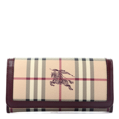 Burberry Haymarket Check Penrose Continental Wallet Burgundy 1 of 8