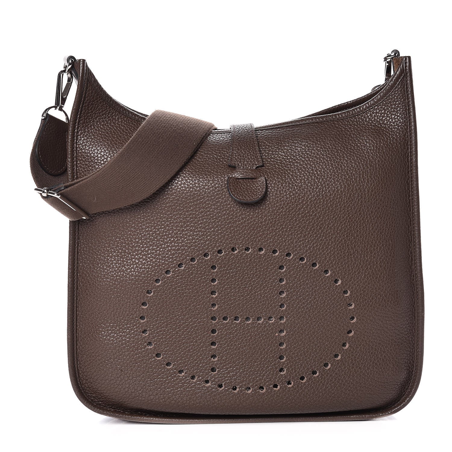 Hermes Taurillon Clemence Evelyne III GM Chocolate 1 of 11
