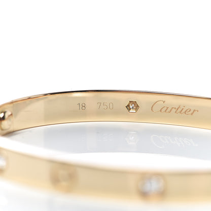 Cartier 18K Yellow Gold 4 Diamond LOVE Bracelet 18 4 of 7