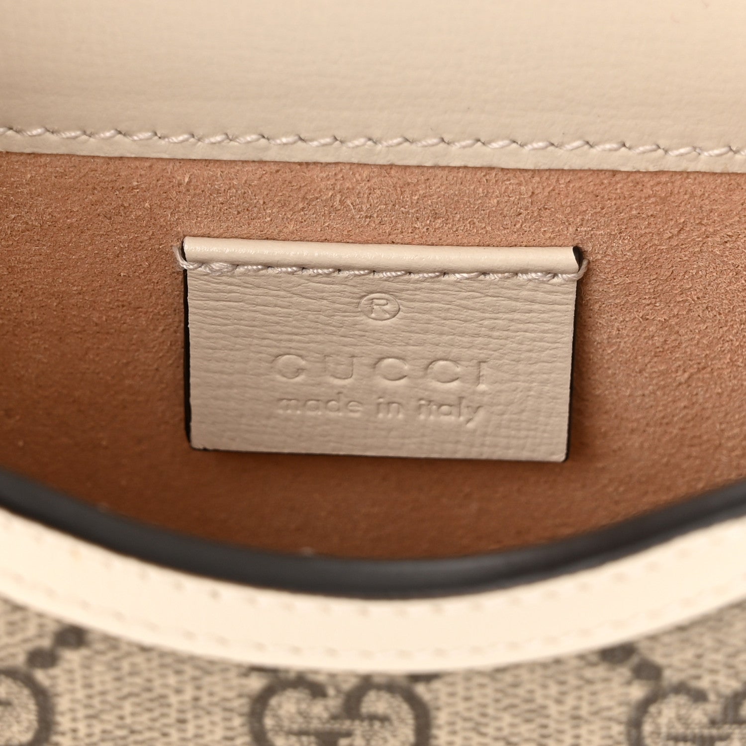 Gucci GG Supreme Monogram Azalea Calfskin Mini Horsebit 1955 Crossbody Bag Beige Ebony Mystic White 6 of 10