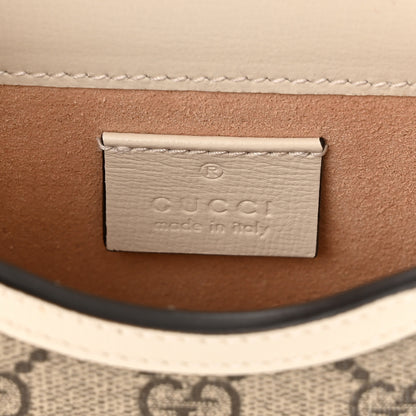 Gucci GG Supreme Monogram Azalea Calfskin Mini Horsebit 1955 Crossbody Bag Beige Ebony Mystic White 6 of 10