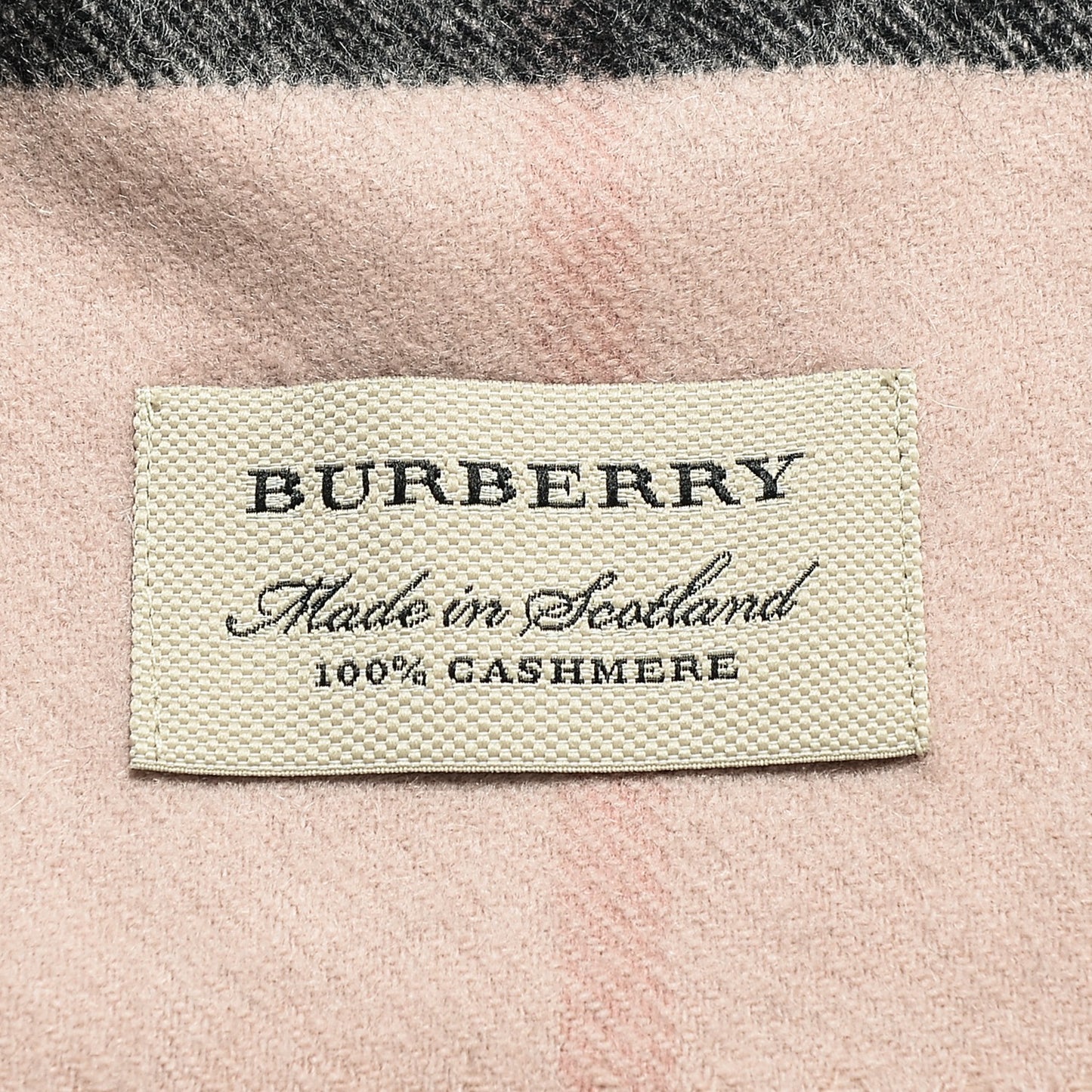 Cashmere Giant Heritage Check Fringe Scarf Ash Rose