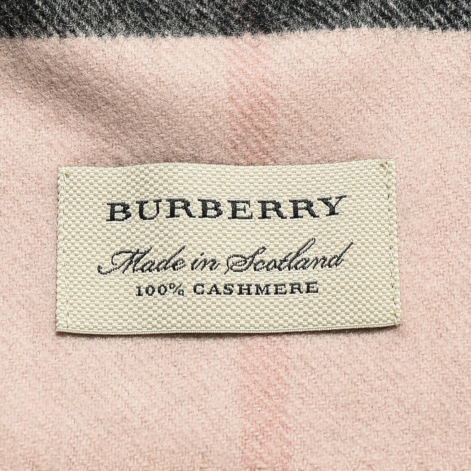 Burberry Cashmere Giant Heritage Check Fringe Scarf Ash Rose 9 of 11