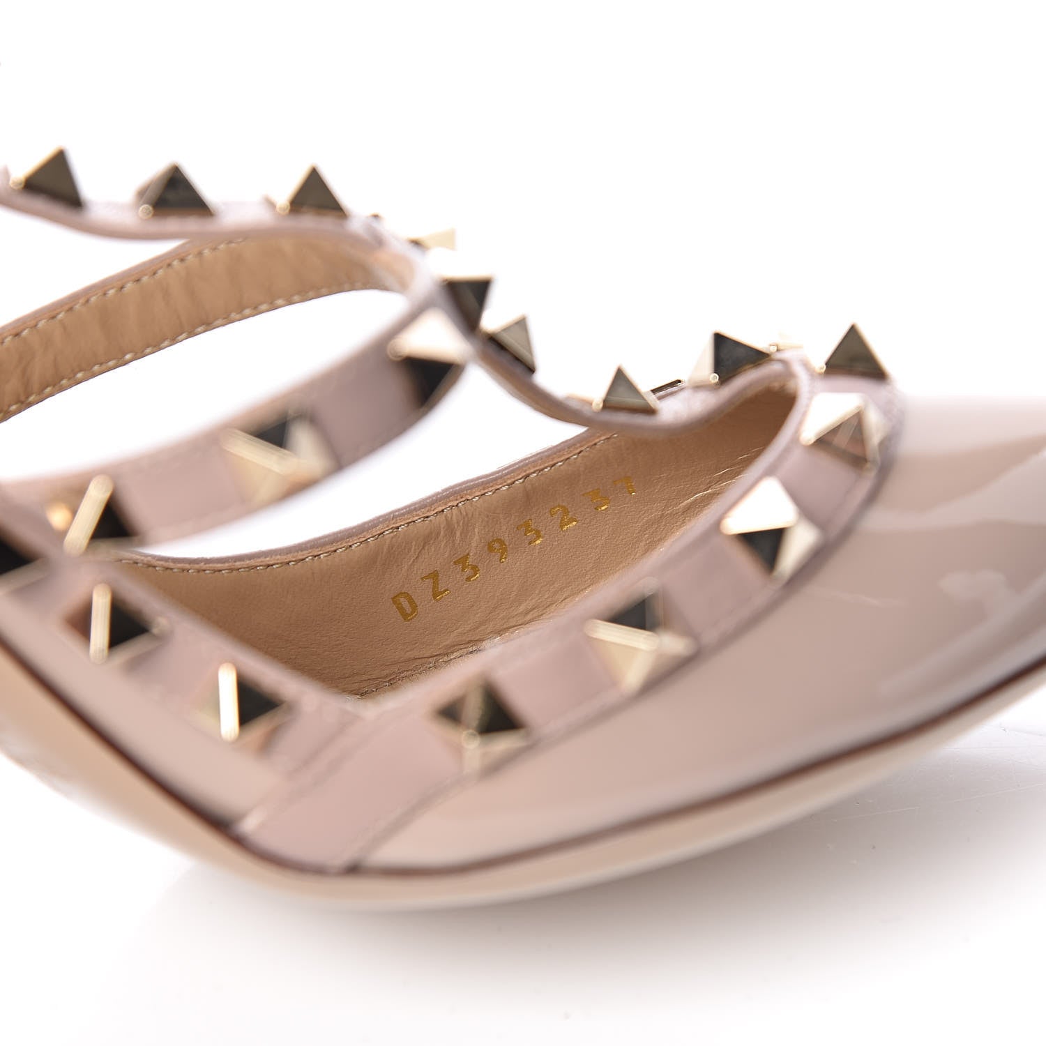 Valentino Garavani Patent Nappa Rockstud Ankle Strap 100mm Pumps 37 Poudre 8 of 10