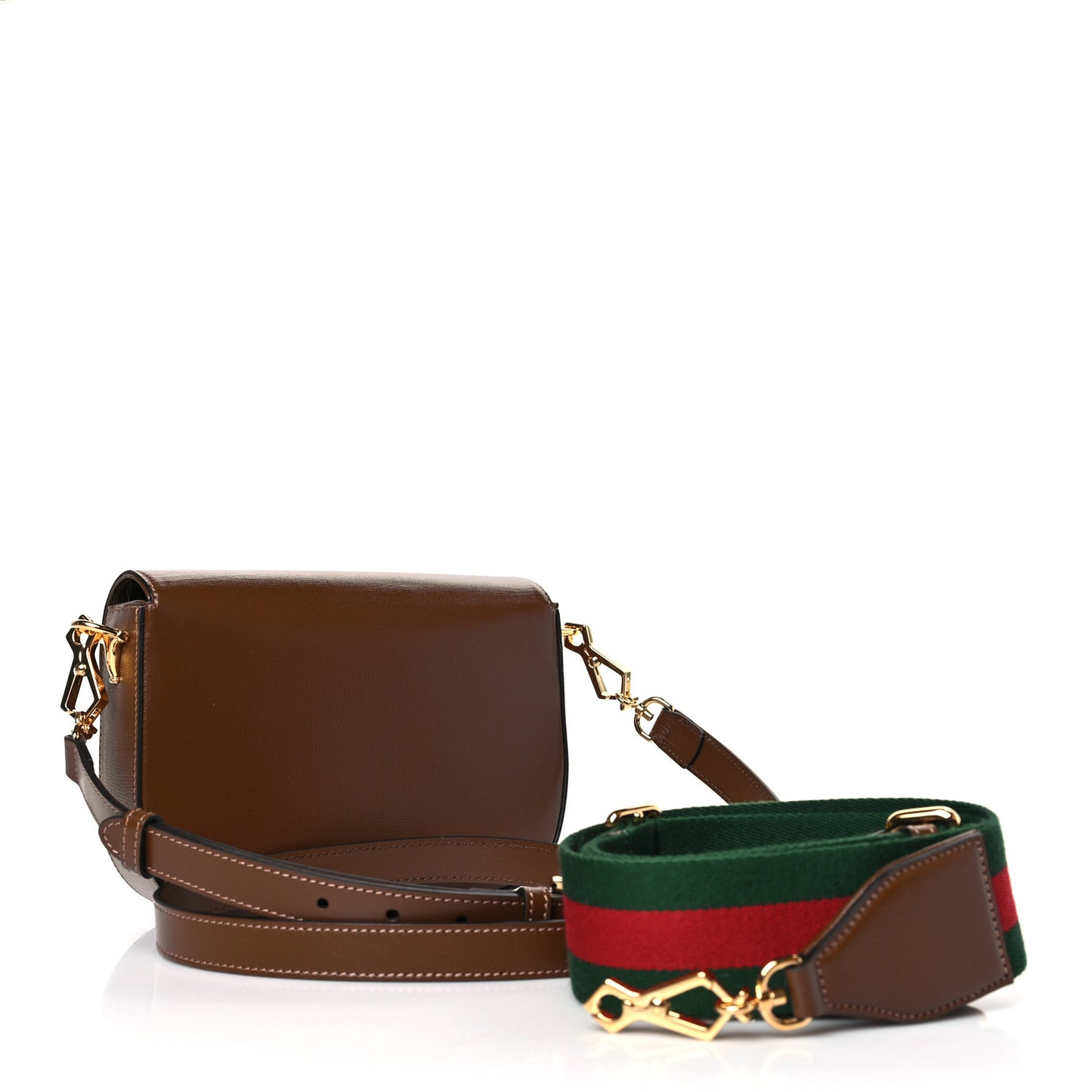 Azalea Calfskin Web Mini Horsebit 1955 Shoulder Bag Brown Sugar