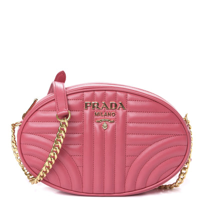 Prada Soft Calfskin Impunture Diagramme Chain Crossbody Peonia 1 of 8