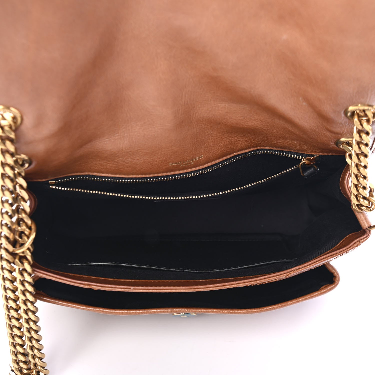 Saint Laurent Calfskin Matelasse Monogram Niki Chain Satchel Caramel 4 of 4