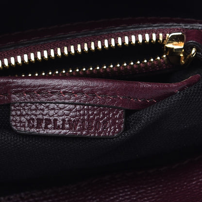 Burberry Grainy Calfskin House Check Medium Banner Tote Mahogany Red 9 of 9