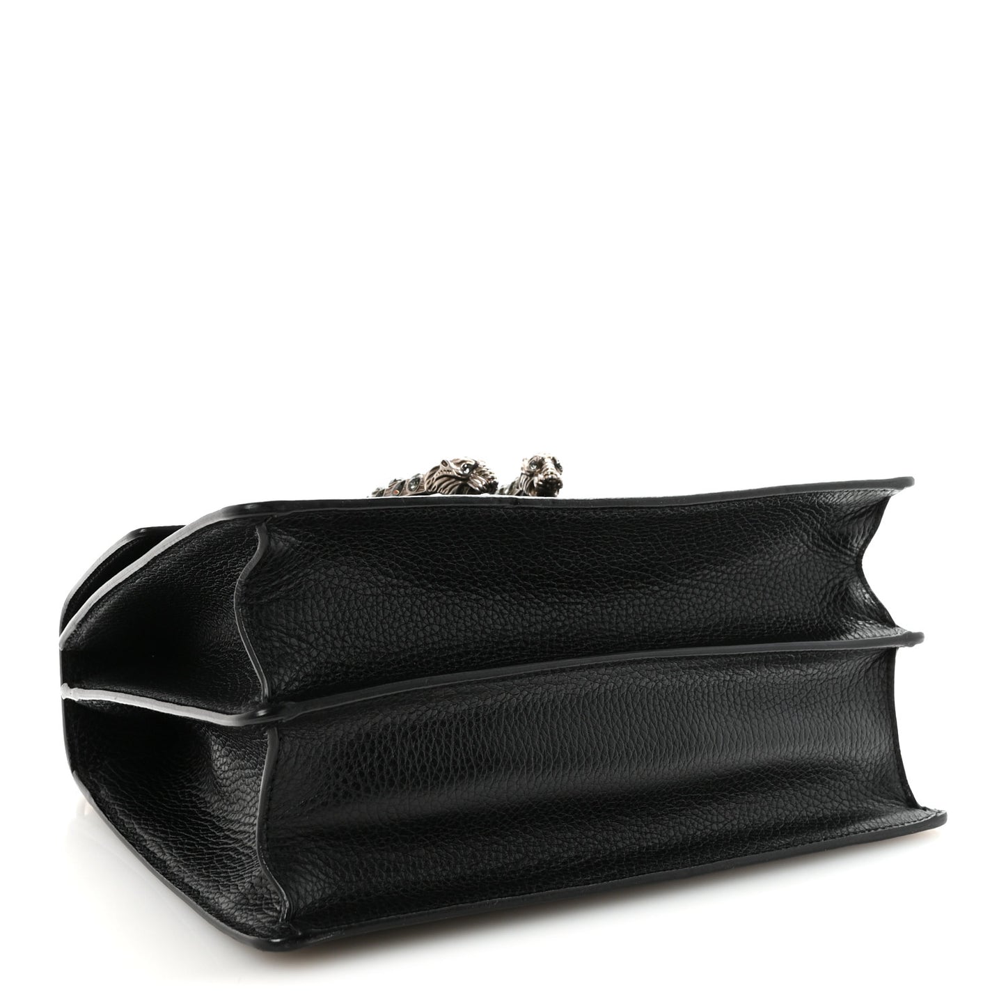 Dollar Calfskin Crystal Web Medium Dionysus Bamboo Top Handle Bag Black Black Diamond