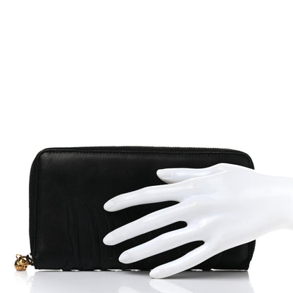 Alexander McQueen Embossed Calfskin Rib Cage Zip Around Wallet Black 2 of 8