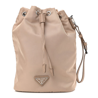 Prada Saffiano Tessuto Nylon Vela Bucket Wristlet Cammeo 1 of 9