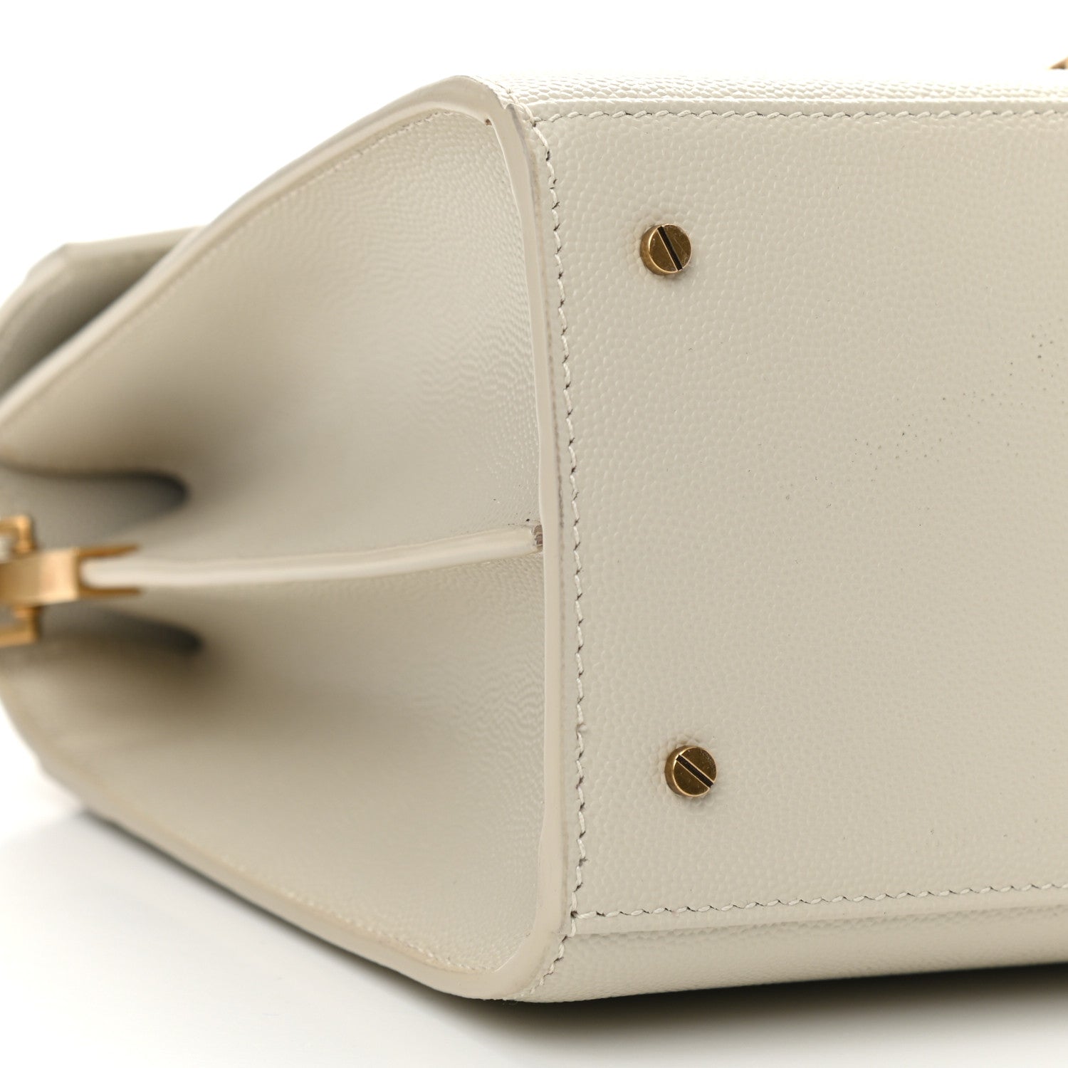 Saint Laurent Grain de Poudre Medium Classic Monogram Cassandra Top Handle Crema Soft Rouge Legion 9 of 10