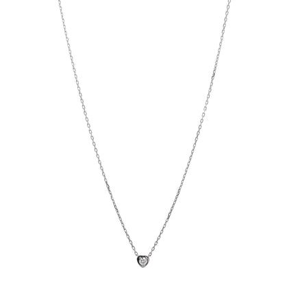 Cartier 18K White Gold Diamond D'Amour Heart Pendant Necklace 1 of 5