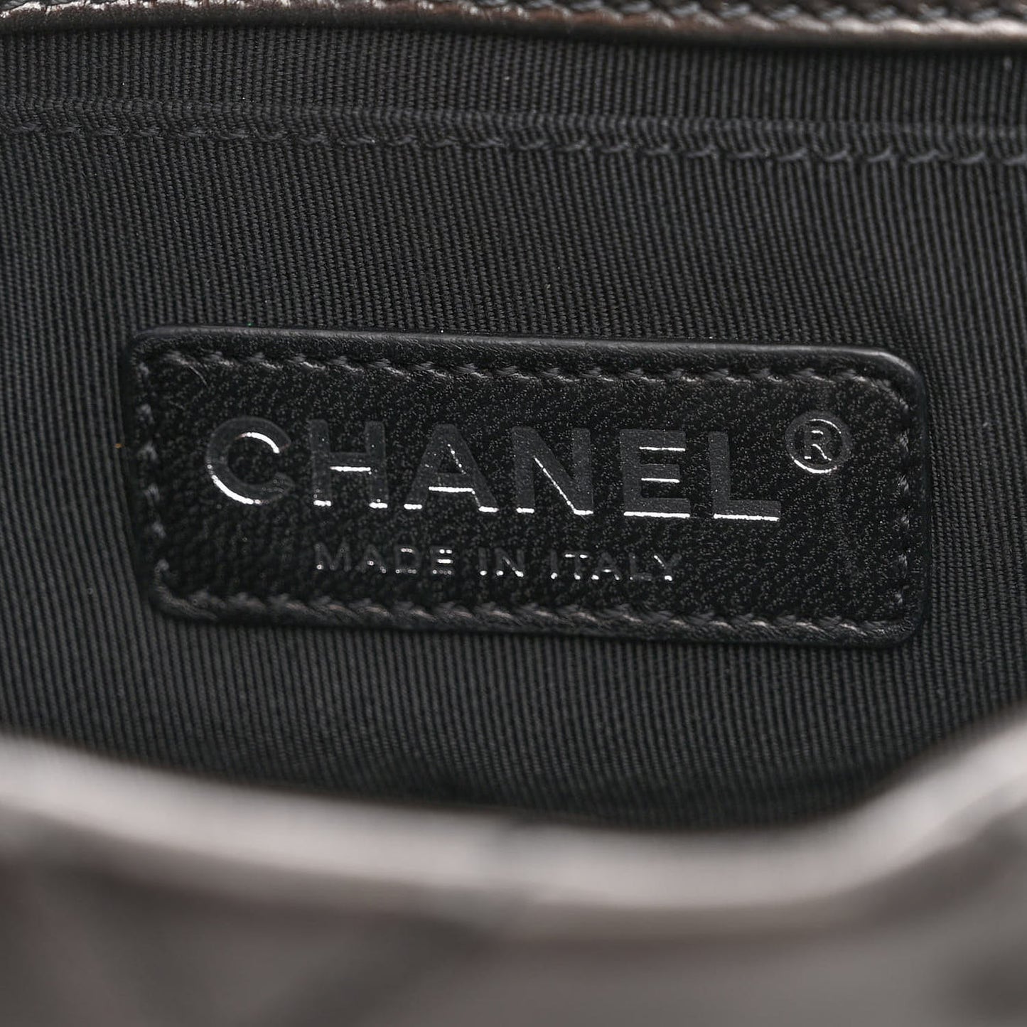 Metallic Aged Calfskin Mini Chain Me Flap Black