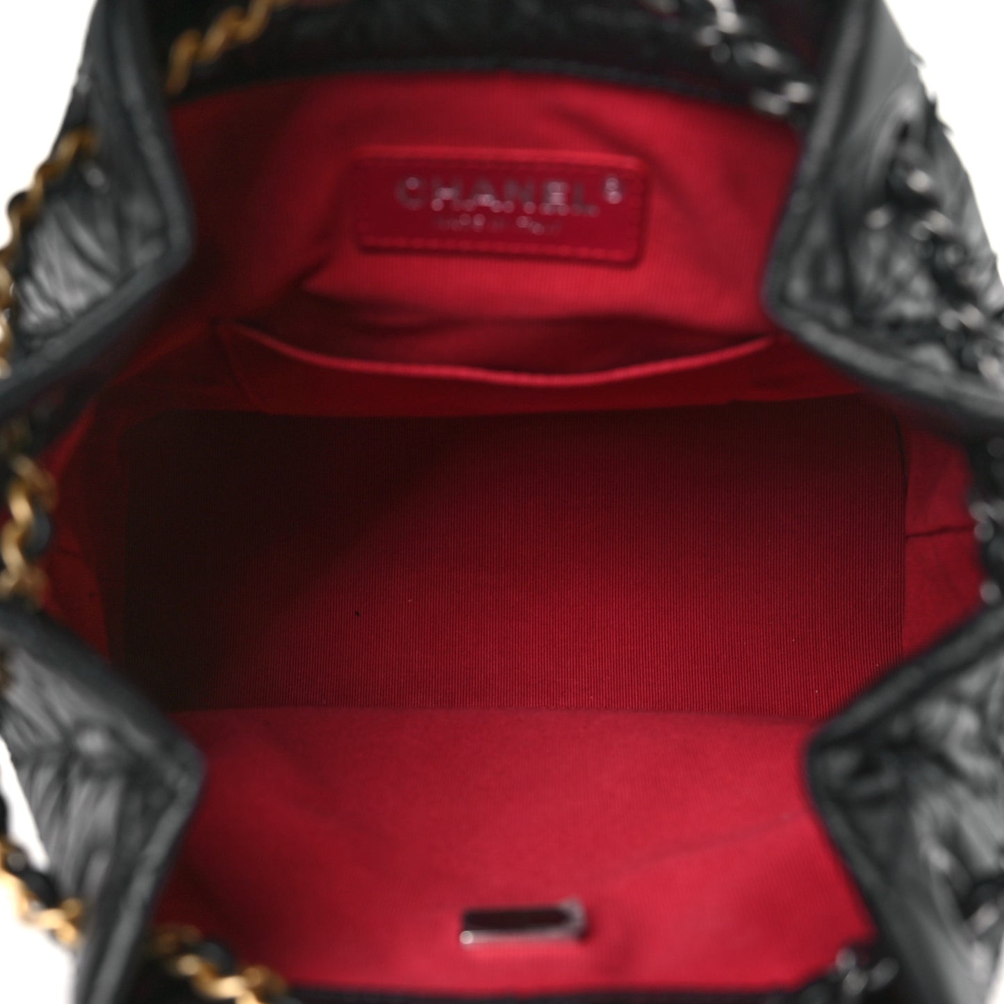 Aged Calfskin Quilted Small Gabrielle Backpack Black