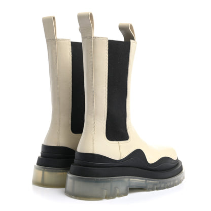 Bottega Veneta Calfskin The Tire Chelsea Boots 38.5 Wax Black Transparent 4 of 10