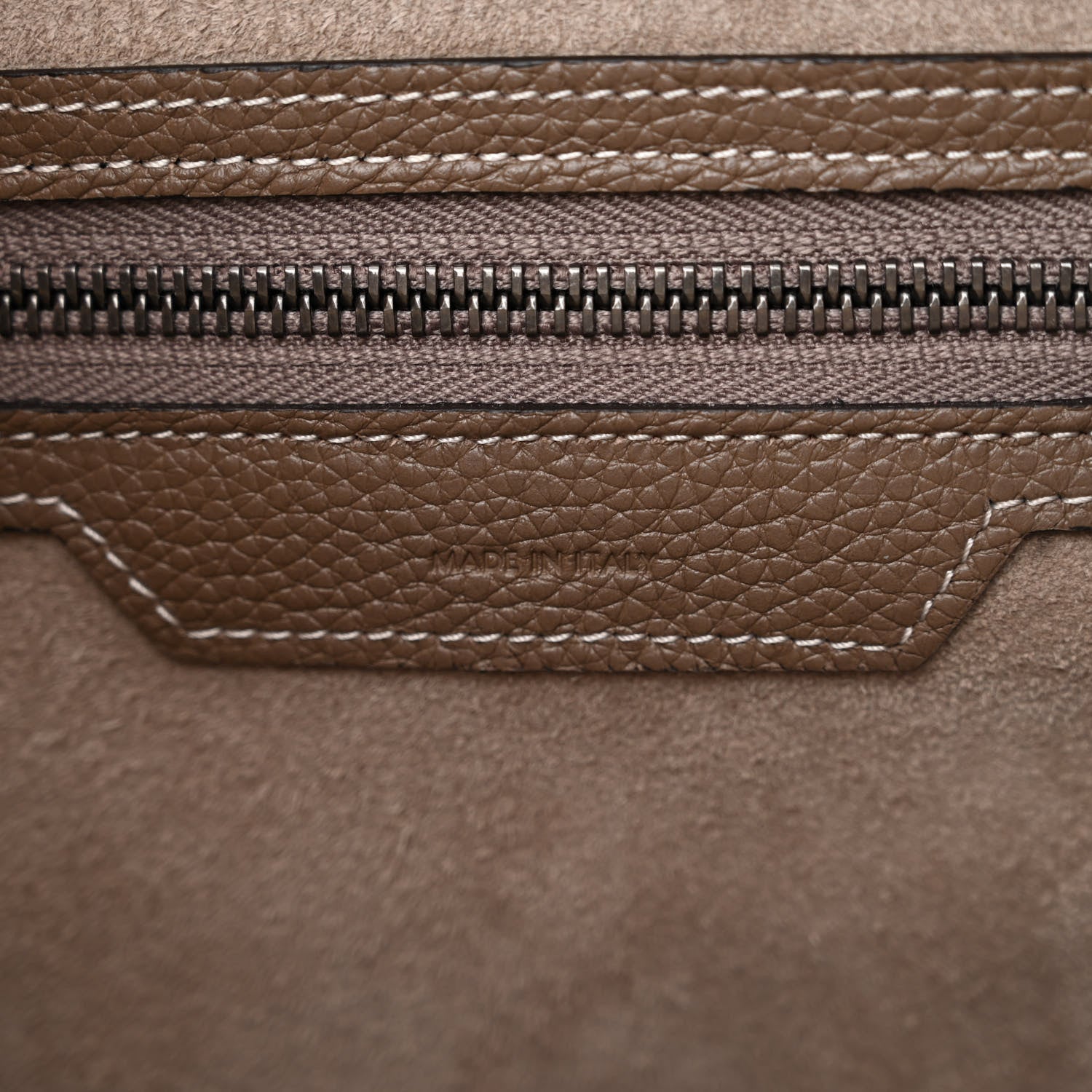 Celine Drummed Calfskin Micro Luggage Souris 6 of 13