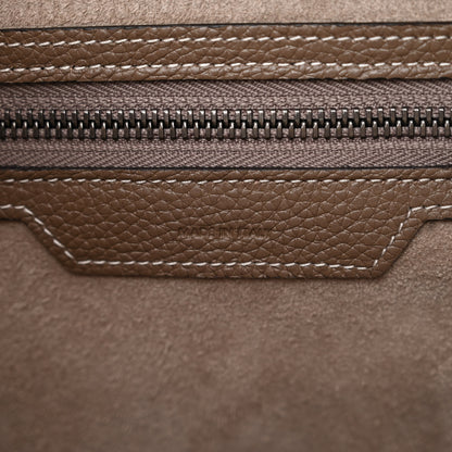 Celine Drummed Calfskin Micro Luggage Souris 6 of 13