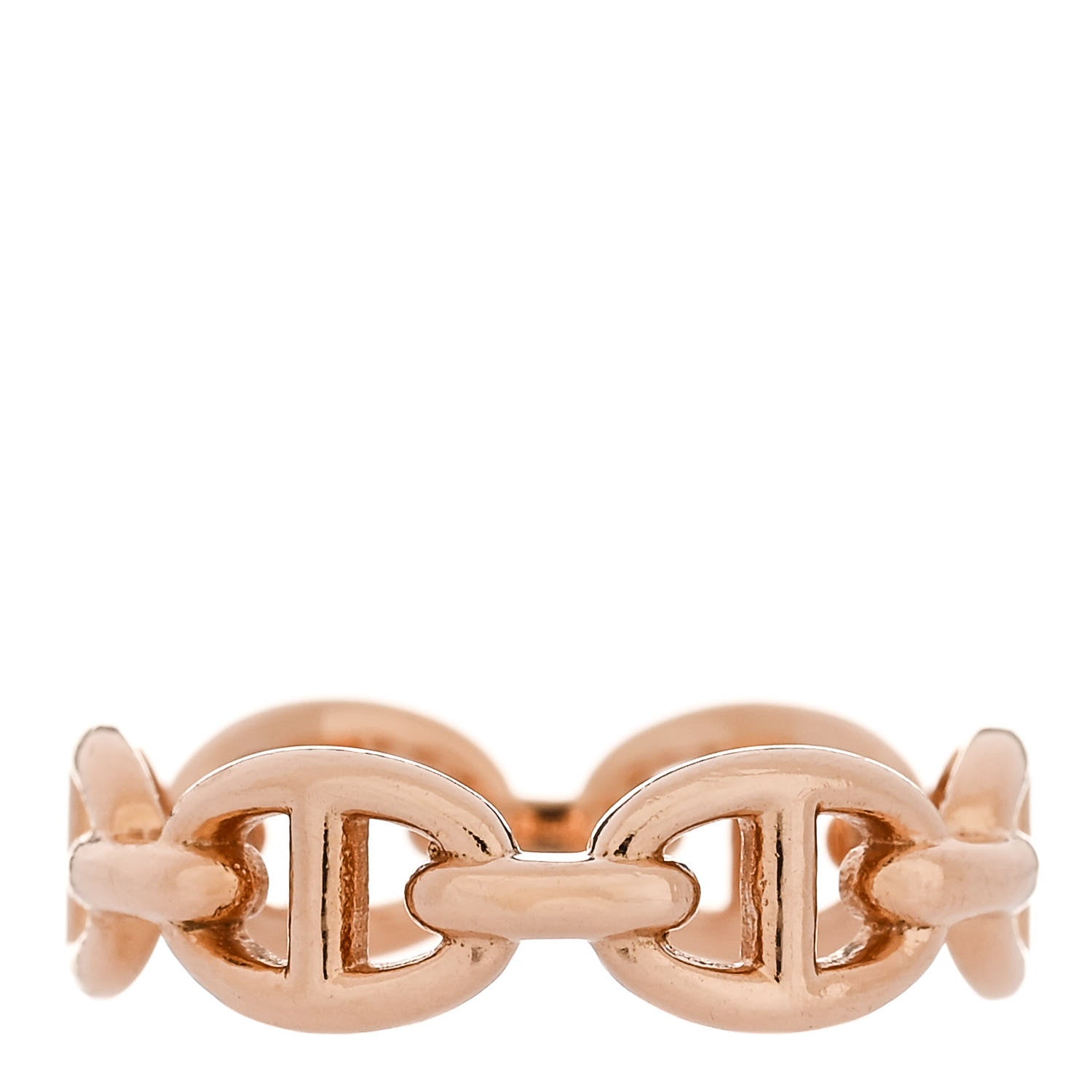 Hermes 18K Rose Gold PM Chaine d'Ancre Enchainee Ring 52 6 3 of 9