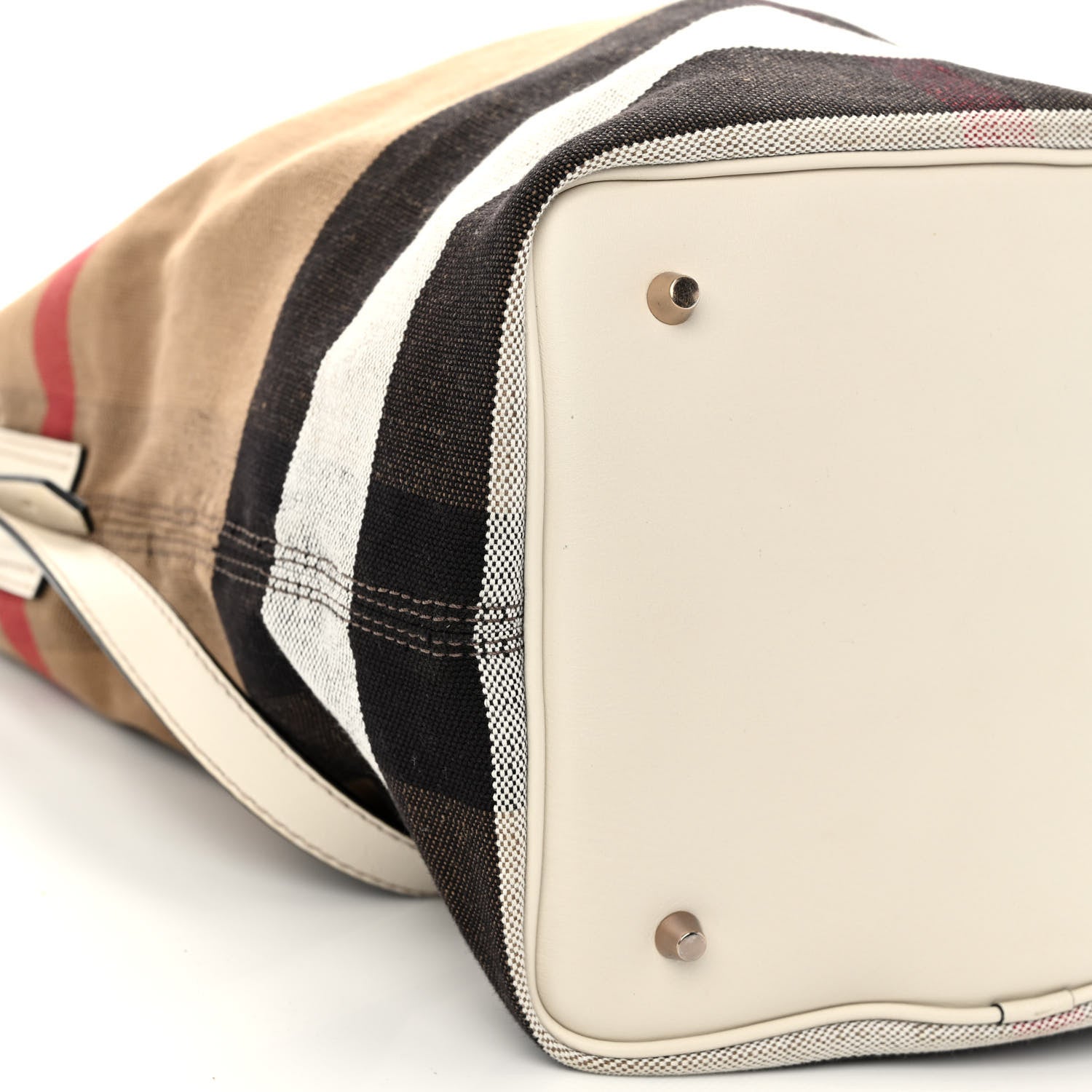 Burberry Canvas Mega Check Medium Ashby Hobo White 8 of 9