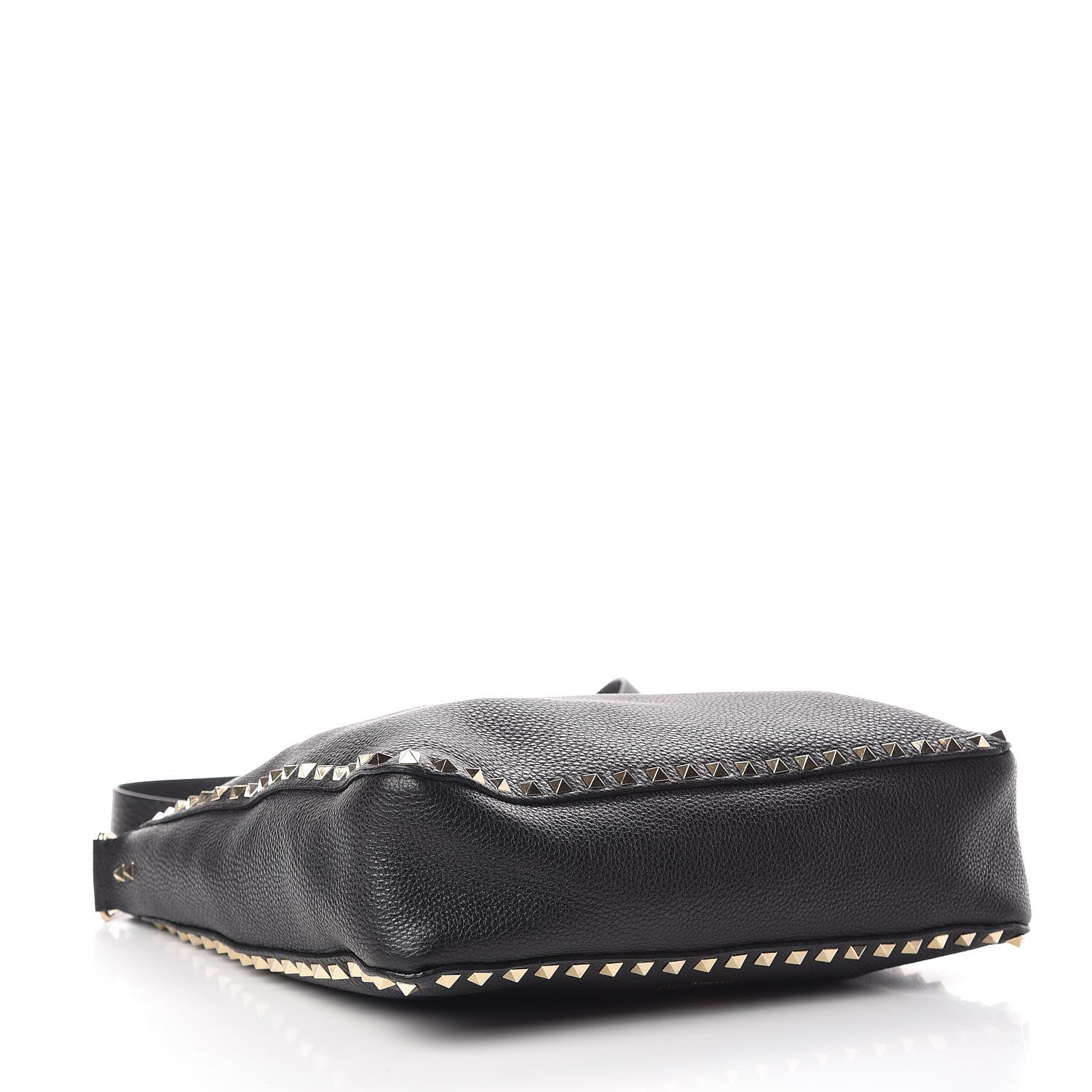 Valentino Garavani Pebbled Calfskin Large Rockstud Flip-Lock Messenger Bag Black 4 of 9