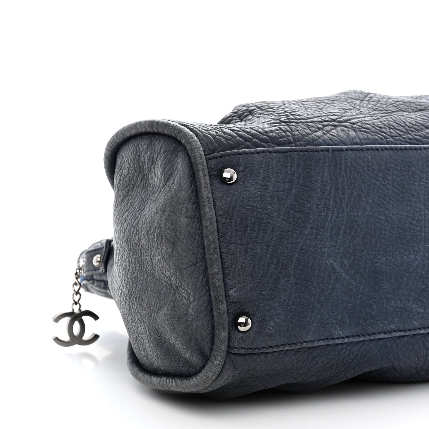 Chanel Distressed Lambskin Lady Braid Large Satchel Dark Blue 9 of 10