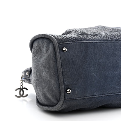 Chanel Distressed Lambskin Lady Braid Large Satchel Dark Blue 9 of 10