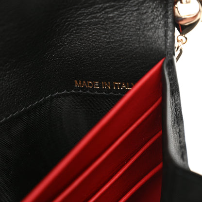 Valentino Garavani Smooth Calfskin Rockstud Heart Wallet On Chain Black Multicolor 7 of 12