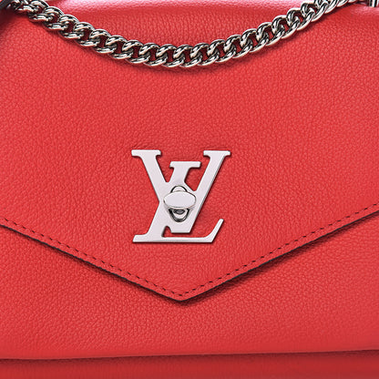 Louis Vuitton Soft Calfskin Mylockme Chain Bag BB Rubis 10 of 11