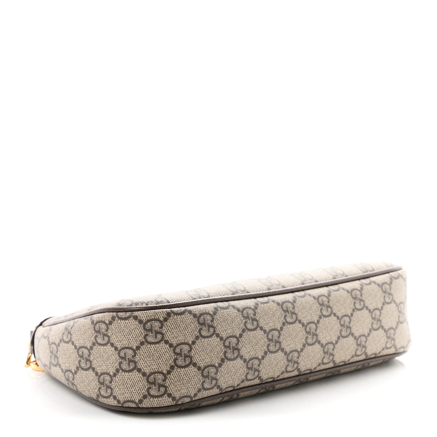 GG Supreme Monogram Textured Dollar Calfskin Web Small Ophidia GG Handbag Beige Ebony New Acero