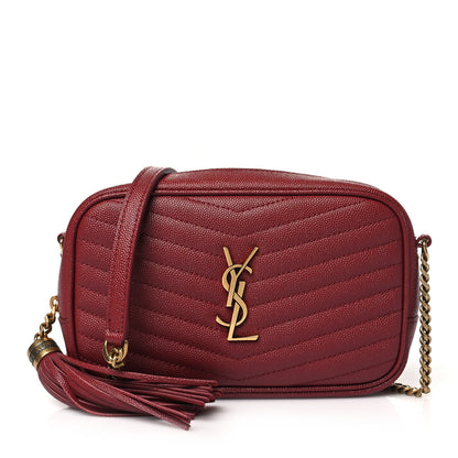 Saint Laurent Grain De Poudre Matelasse Monogram Mini Lou Camera Bag Opyum Red 1 of 10