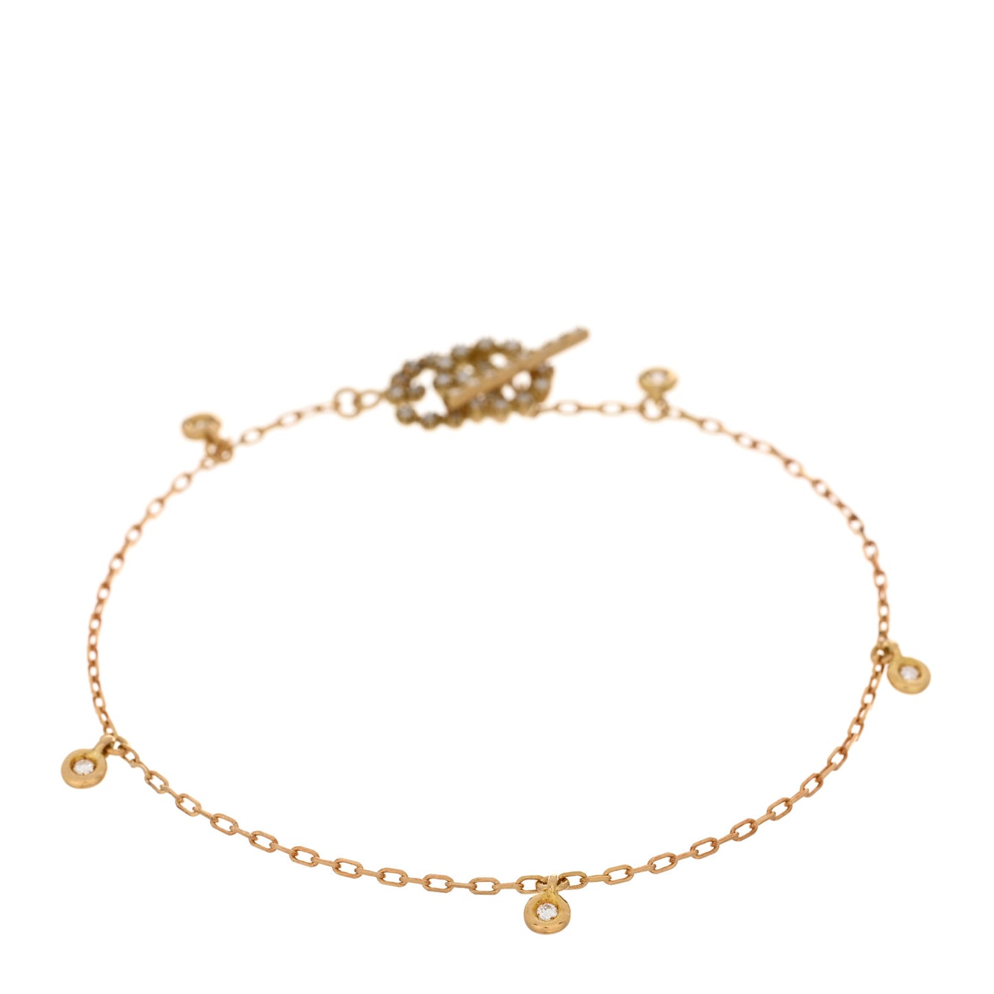 18K Yellow Gold Diamond GG Running Bracelet