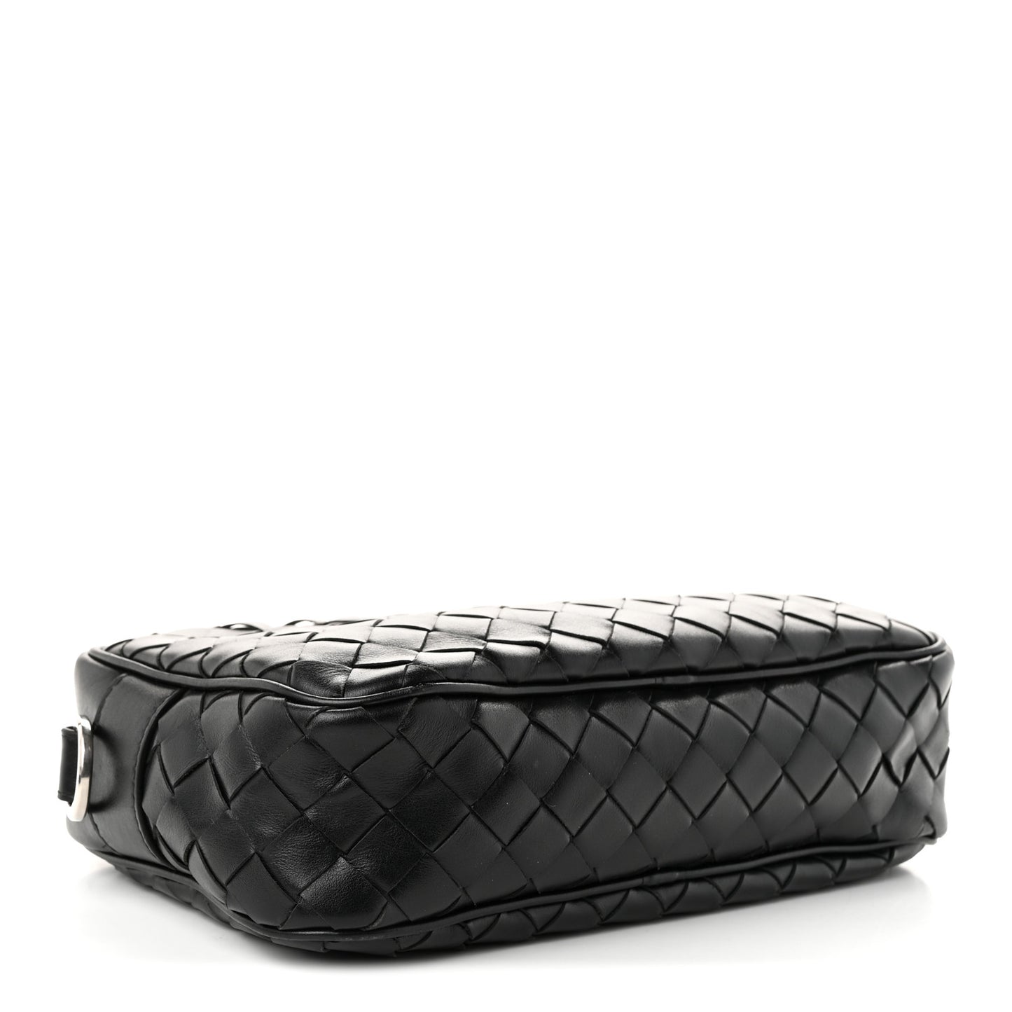 Calfskin Intrecciato Small Camera Bag Black