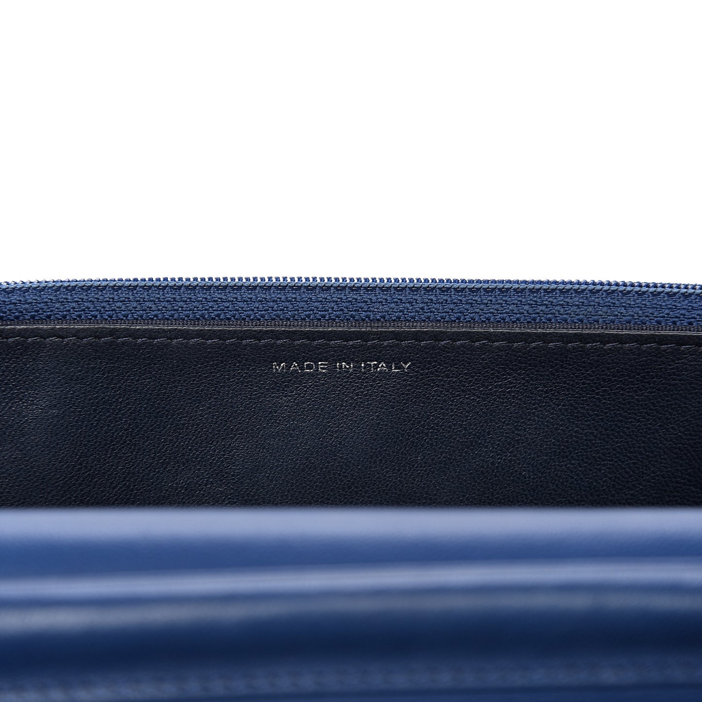 Lambskin Stitched Wallet On Chain WOC Blue