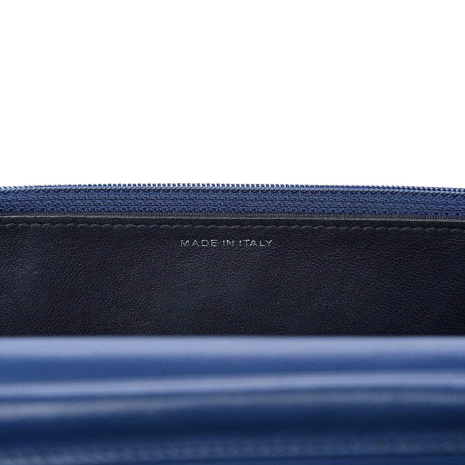 Chanel Lambskin Stitched Wallet On Chain WOC Blue 6 of 12