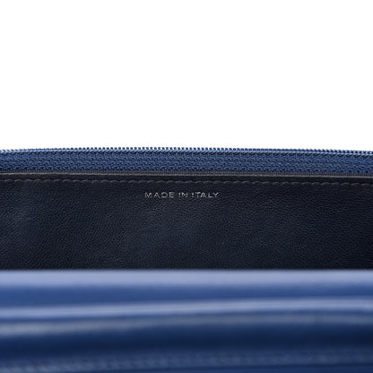 Chanel Lambskin Stitched Wallet On Chain WOC Blue 6 of 12