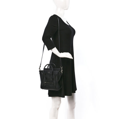 Celine Drummed Calfskin Nano Luggage Black 2 of 8