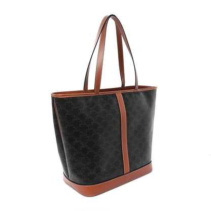 Celine Triomphe Canvas Calfskin Medium Cabas Bag Tan 3 of 11