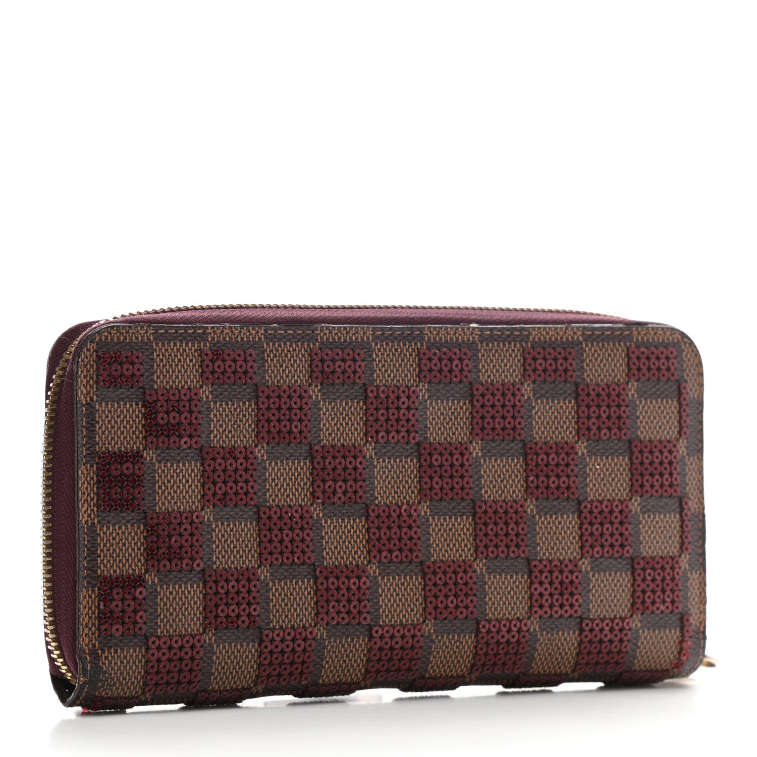 Louis Vuitton Damier Paillettes Zippy Wallet Red 3 of 9