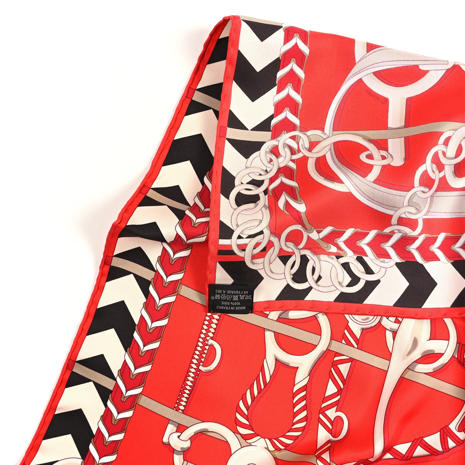 Hermes Silk Panoplie Equestre Scarf 90 Rouge Creme Ebene 5 of 5