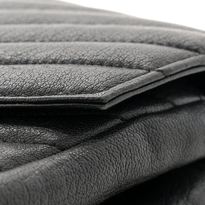 Saint Laurent Sheepskin Matelasse Chevron Monogram Large College Satchel Black 11 of 11