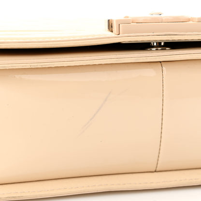 Chanel Patent Calfskin Quilted Medium Plexiglass Boy Flap Beige 15 of 18