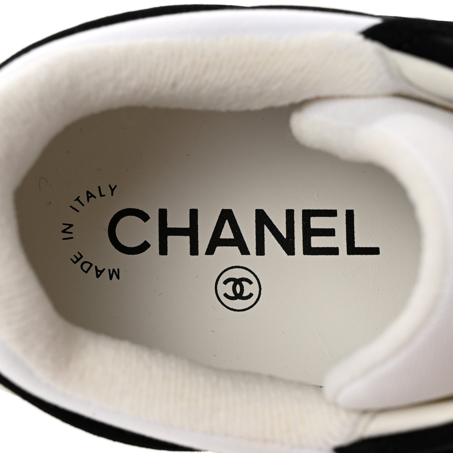 Chanel Fabric Womens Logo Sneakers 39.5 Black White 8 of 10
