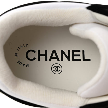Chanel Fabric Womens Logo Sneakers 39.5 Black White 8 of 10