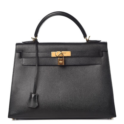 Hermes Epsom Kelly Sellier 32 Black 1 of 34