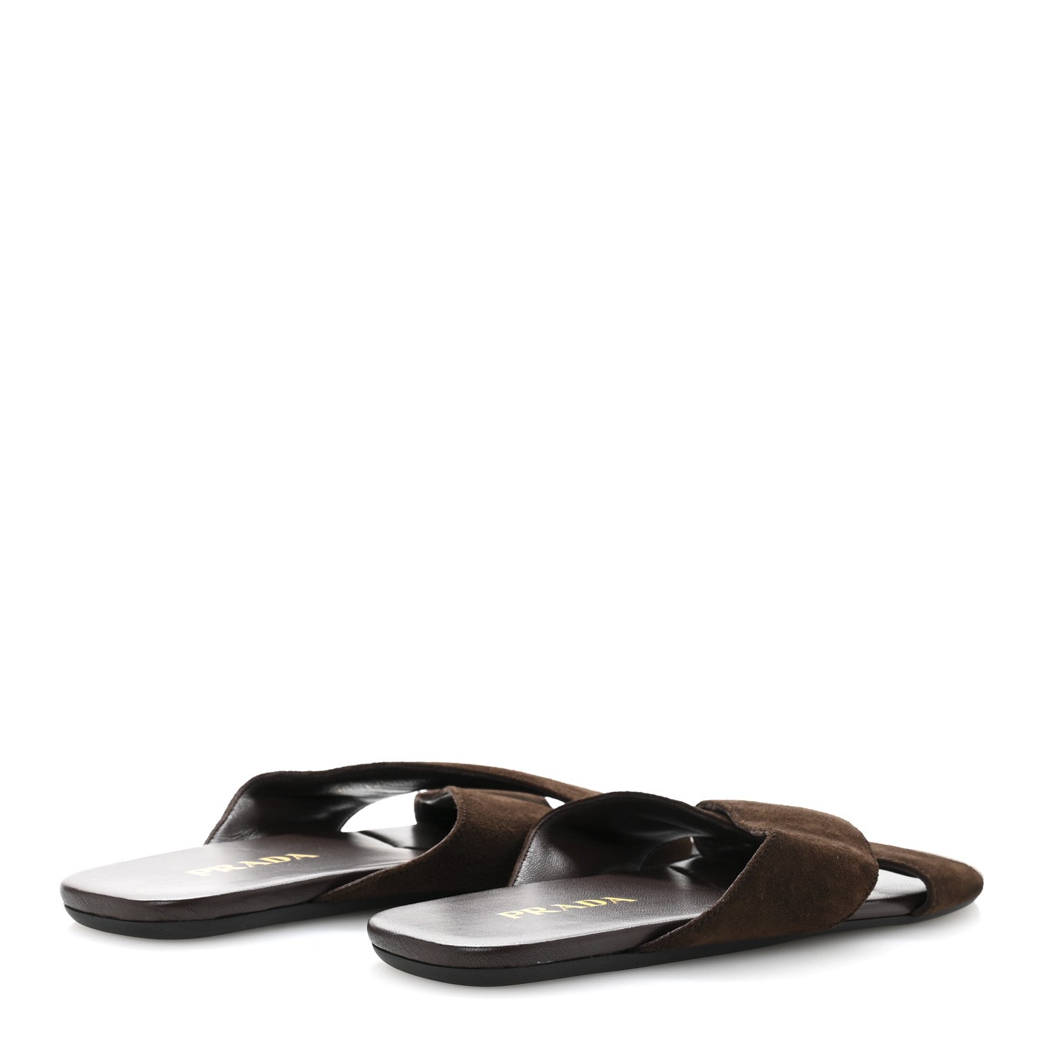 Prada Suede Crisscross Slide Sandals 38.5 Moro 5 of 8