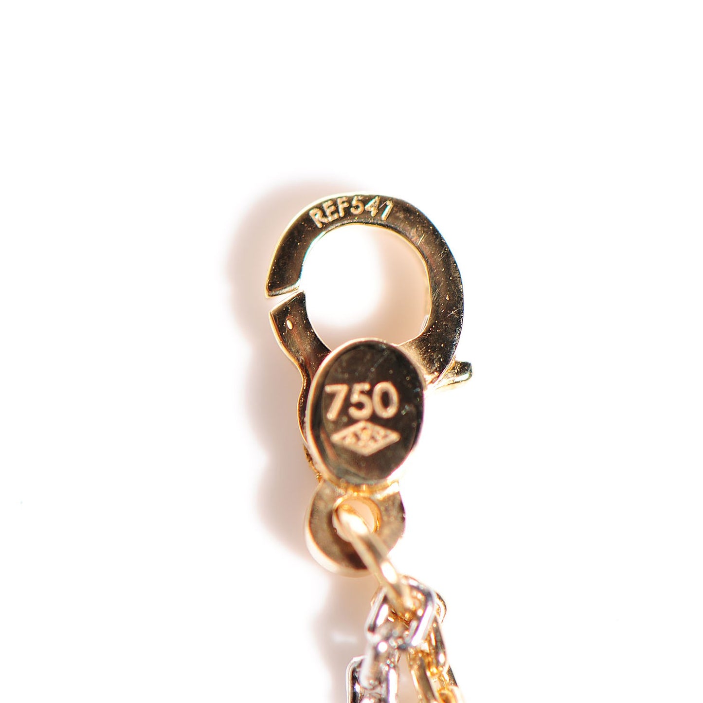 18K Yellow White Gold Two Heart Monogram Charm