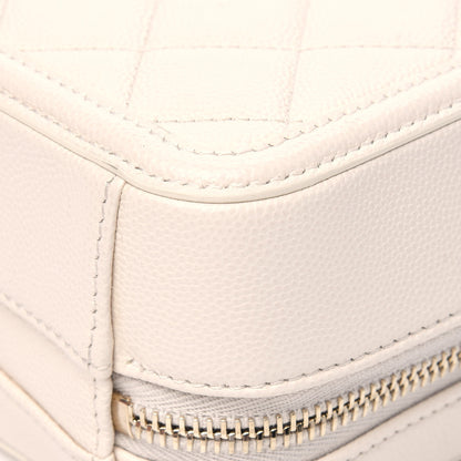 Chanel Caviar Quilted CC North South Filigree Vanity Case Light Beige 13 of 15