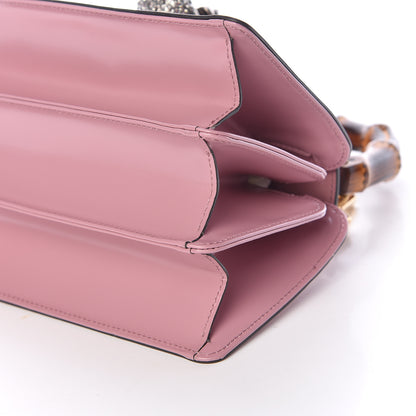 Gucci Calfskin Bamboo Crystal Mini Thiara Top Handle Bag Carmine Rose Gold 6 of 17