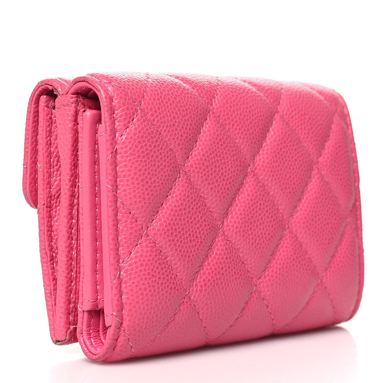Chanel Caviar Quilted Double Flap Wallet Pink 3 of 13